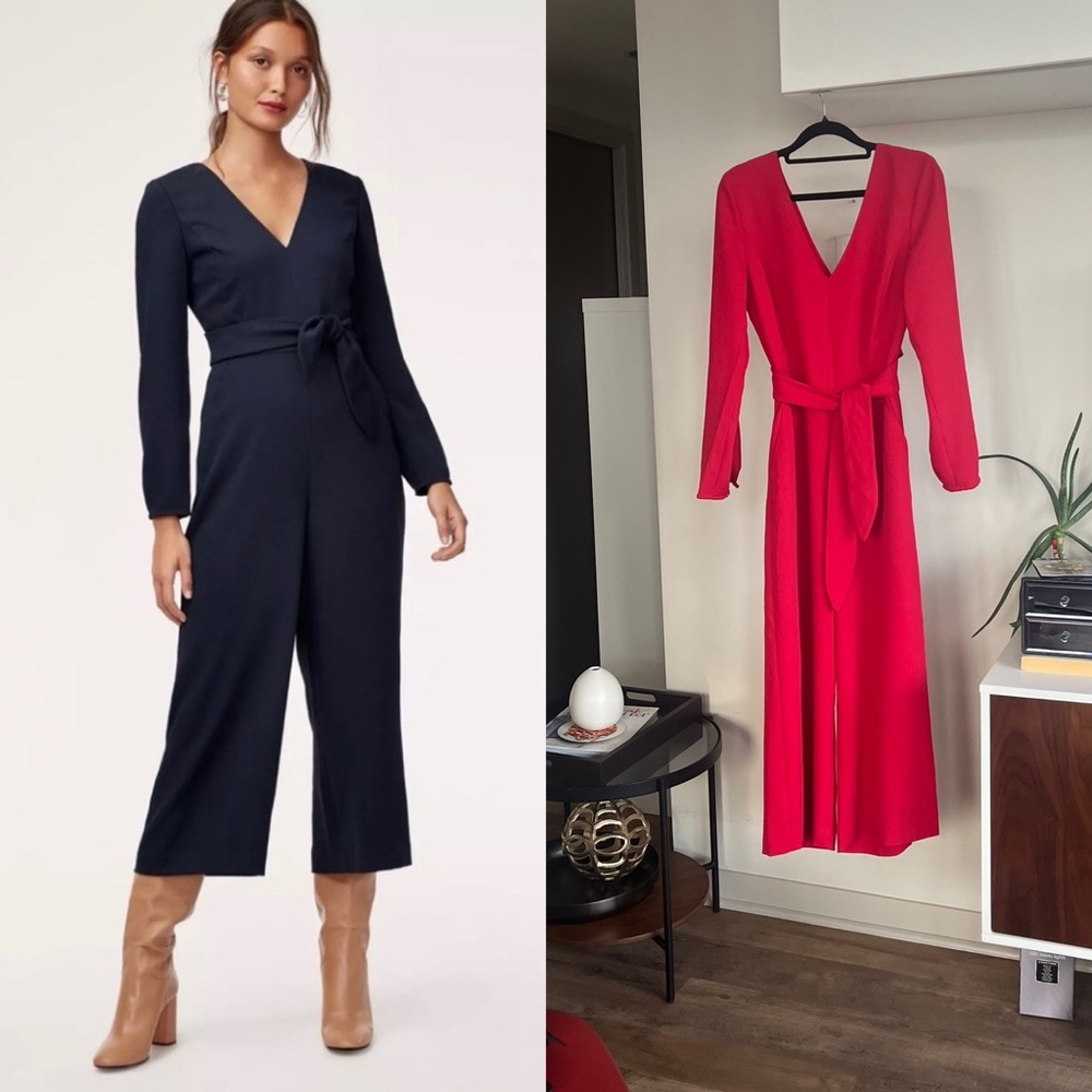Aritzia Wilfred Red Ecoulement Formal Wedding Guest Evening Party Jumpsuit Sz 8